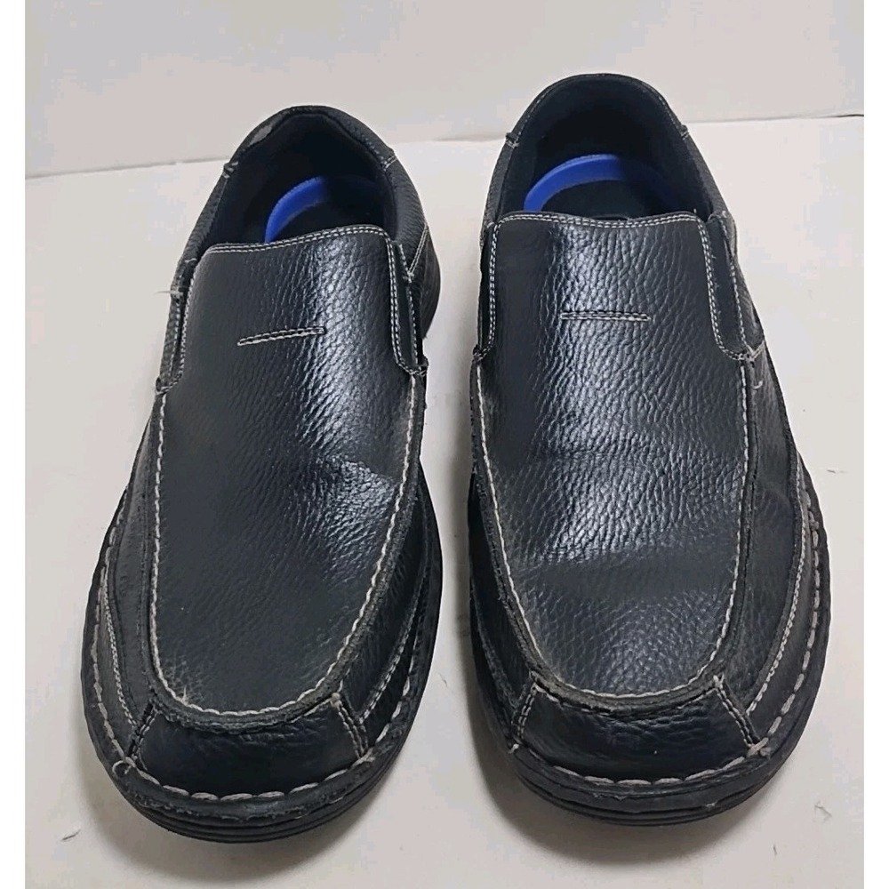 Dr Scholls Black Ryan Leather Loafers Men's Size 9.5 Slip On Dress Shoes 902337